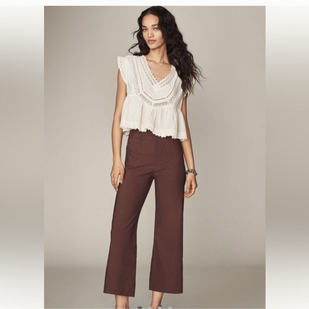 Anthropologie Colette Full Length cropped wide leg pants 33
